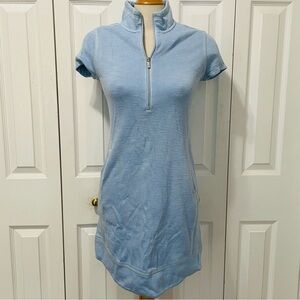 Gorgeous Tommy Bahama Light Blue Half Zip Short Sleeve Dress